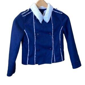 Tommy Hilfiger Faux Suede Jacket with with Fleece White Lining Girls Medium (8)